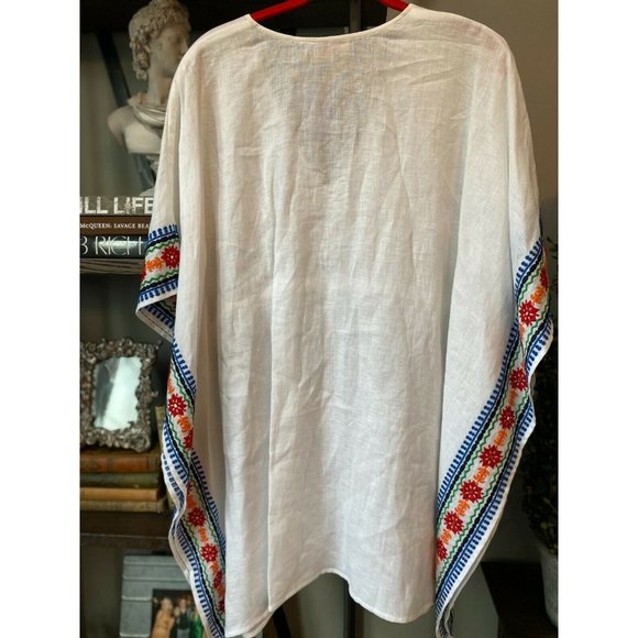 Tory Burch Ravena Embroidered Linen Beach Caftan - Picture 12 of 12